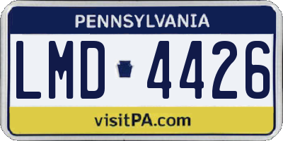 PA license plate LMD4426
