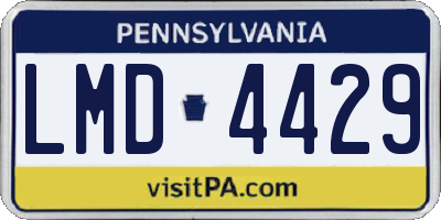 PA license plate LMD4429