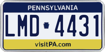 PA license plate LMD4431