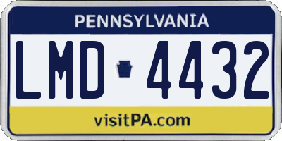 PA license plate LMD4432