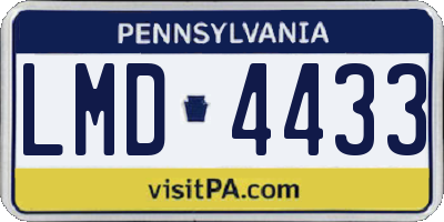 PA license plate LMD4433