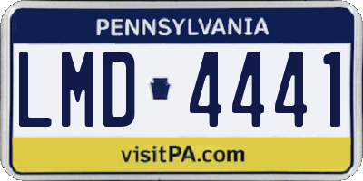 PA license plate LMD4441