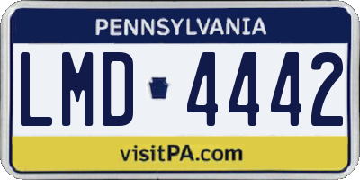 PA license plate LMD4442