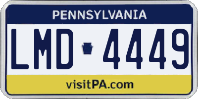 PA license plate LMD4449