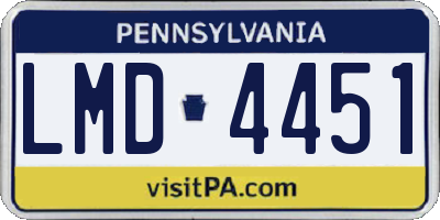 PA license plate LMD4451