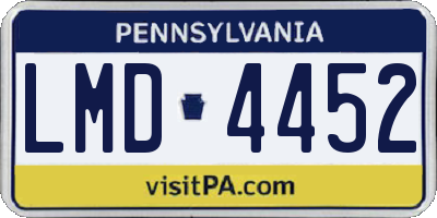 PA license plate LMD4452