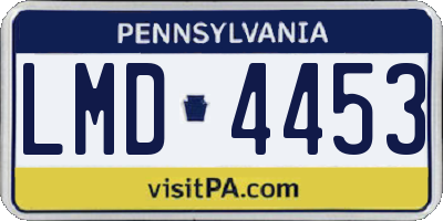 PA license plate LMD4453