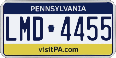 PA license plate LMD4455