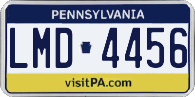 PA license plate LMD4456