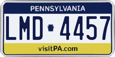 PA license plate LMD4457