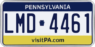 PA license plate LMD4461