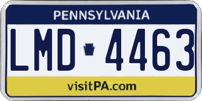 PA license plate LMD4463
