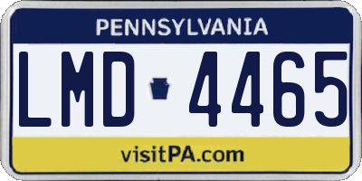 PA license plate LMD4465