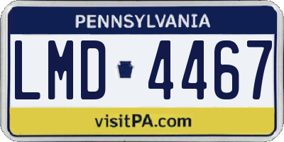 PA license plate LMD4467