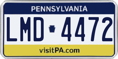 PA license plate LMD4472