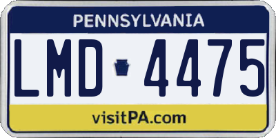 PA license plate LMD4475