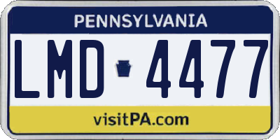 PA license plate LMD4477