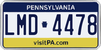 PA license plate LMD4478