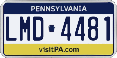 PA license plate LMD4481