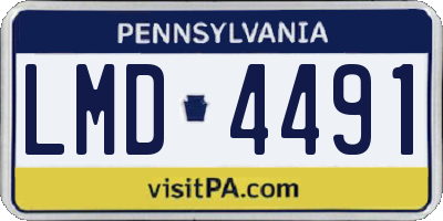 PA license plate LMD4491