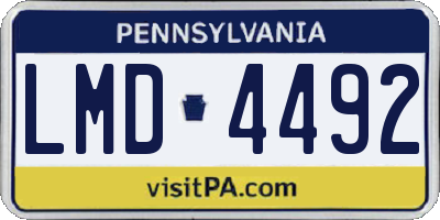 PA license plate LMD4492