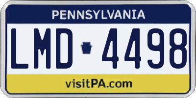 PA license plate LMD4498