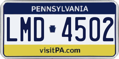 PA license plate LMD4502
