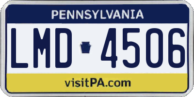 PA license plate LMD4506