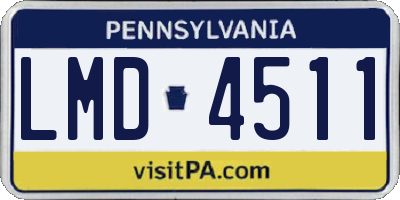 PA license plate LMD4511