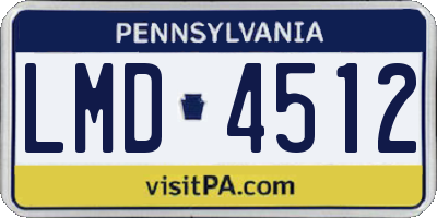 PA license plate LMD4512
