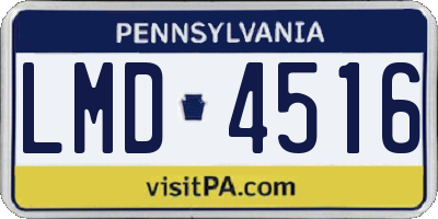 PA license plate LMD4516