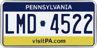 PA license plate LMD4522