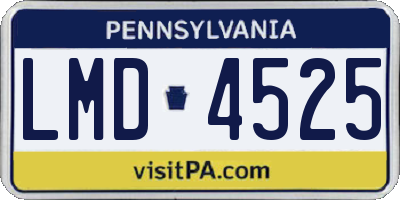 PA license plate LMD4525