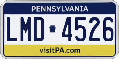 PA license plate LMD4526