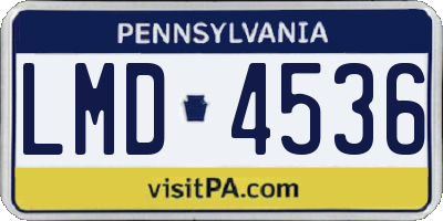 PA license plate LMD4536