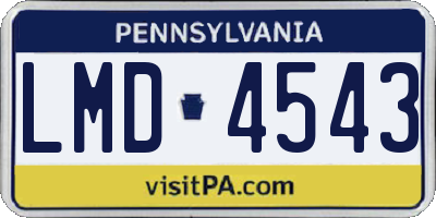 PA license plate LMD4543