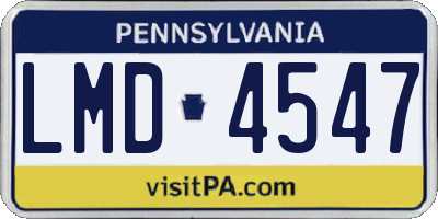 PA license plate LMD4547