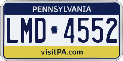 PA license plate LMD4552
