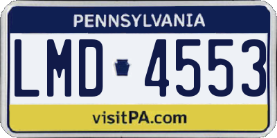 PA license plate LMD4553