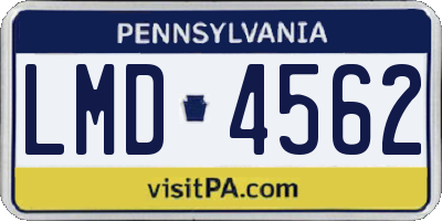 PA license plate LMD4562