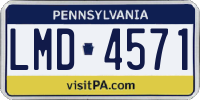 PA license plate LMD4571