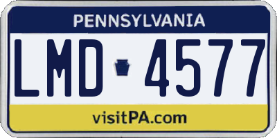 PA license plate LMD4577