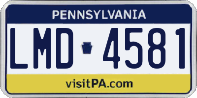 PA license plate LMD4581