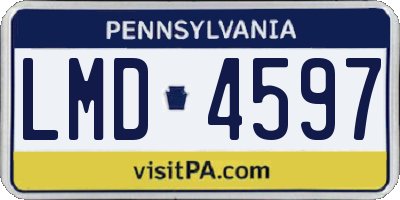 PA license plate LMD4597