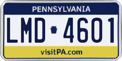 PA license plate LMD4601