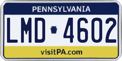 PA license plate LMD4602