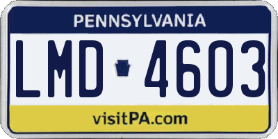 PA license plate LMD4603