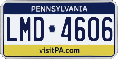 PA license plate LMD4606