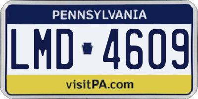PA license plate LMD4609