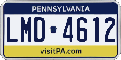 PA license plate LMD4612